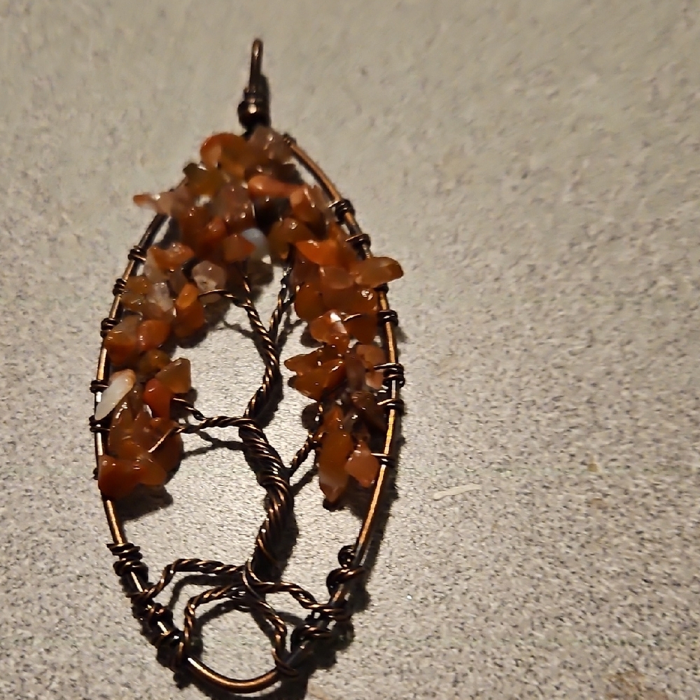 Artisan Tree of Life Necklace in Copper and Brown